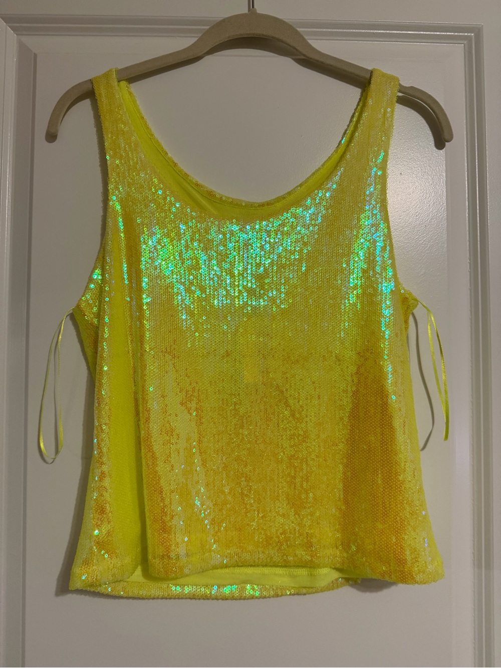 Rachel Zoe Yellow Sequin Tank Top